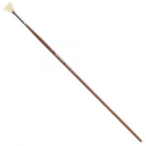 Кисть художественная профессиональная BRAUBERG ART "CLASSIC", щетина, веерная, № 2, длинная ручка, 2