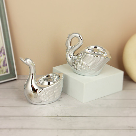 Фигурка - подсвечник декоративная, Лебедь, 9.5-8х5х8-9 см, 2 дизайна