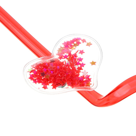 Набор трубочек для напитков с декором Сердечко, 4 шт, 26 см