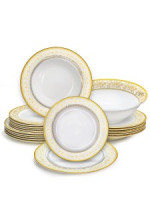 Набор посуды Империя 19 предм(тарелка 19см тарелка 21,5см тарелка 23см салатник 23см)фарфор П/У МФК