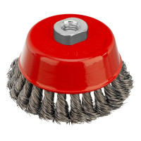Щетка для УШМ, 100 мм, М14, &quot;чашка&quot;, крученая проволока 0.35 мм Matrix