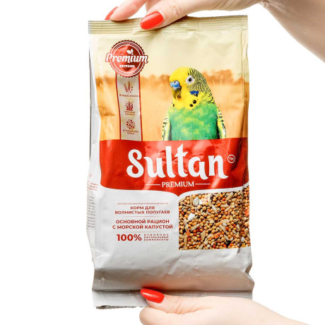 Султан П для волнистых попугаев 500г Основной рацион Морская капуста 6261x18