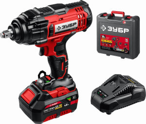 ЗУБР гайковверт ударный С1-18, 18В, 400Нм, 1 АКБ (4Ач), кейс, ГУЛ-410-41