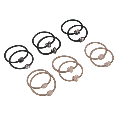 Резинки для волос ЮНИLOOK 2шт, d5,5см, полиэстер, пластик, 3 дизайна, 2 цвета, ACS-64