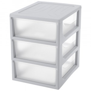 Органайзер А5, 3 ЯЩИКА, 195x254x264 мм светло-серый 433223730 Бытпласт