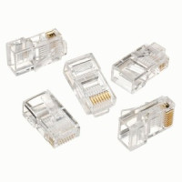 Штекер 8p8c (RJ45) cat 5e, LC-8P8C-001(3-зубца),6 микрон д/одножил. кабеля(уп. 100 шт.)цена за уп-ку