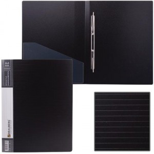 Папка с мет. скоросш. и внутр. карм. BRAUBERG "Contract" черная, до 100 листов, 0,7мм, бизнес-класс