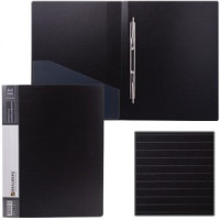 Папка с мет. скоросш. и внутр. карм. BRAUBERG &quot;Contract&quot; черная, до 100 листов, 0,7мм, бизнес-класс