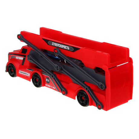 ИГРОЛЕНД Автовоз трек с запуском, РР, АБС, 28,5х8х10,5 см, 3 дизайна