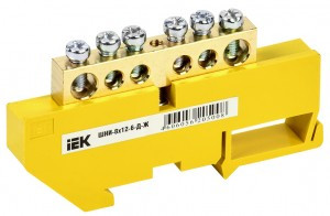 IEK шина PE "земля" на DIN-изол ШНИ-8х12-6-Д-Ж