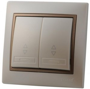 Lezard Мира выкл. СУ 2 кл. 10А (проходн.) перламутр с коричн. вставкой (корпус PC) 701-3031-106