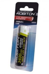 Ак-р Robiton 18650 3400mAh PAN3400 с защитой VK1 19*70 BL1, 13485
