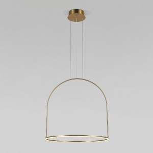 Eurosvet св-к св/д подвес 35W 2940lm 2K-4K-6K 600х600х1500 латунь пульт ДУ 90323/1 Умный дом