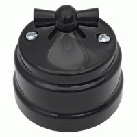 Bylectrica РЕТРО выкл. (поворотный проходной) ОУ 1 кл. 10А черный (корп. ABS) А610-2296