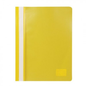 Скоросшиватель пластик. STAFF, А4 (отгрузка кратно 25шт, цена за шт) 100/120 мкм, желтый, 225731