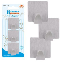 Крючки самоклеящиеся 3шт/уп,цена за уп 3,5*3,5см нерж сталь (кратность 3!!!) 27-115 Мультидом