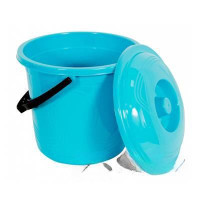 Ведро 10л с крышкой "Волна" Эльфпласт (30)