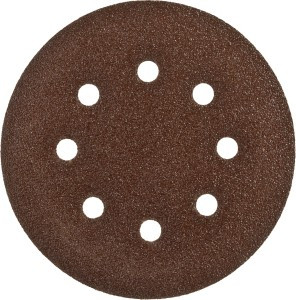 Круг шлиф. из абразивной бумаги, ЗУБР Стандарт 35350-150-060, велкро основа, 8отв., Р60, 150мм, 5шт