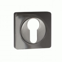 Накладка на цилиндр квадрат. PUERTO, черный никель/никель матовый INET AL 02 BN/SN