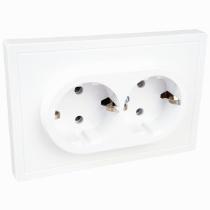 Bylectrica CARRE роз. 2 мест. (земля корп. ABS) белый (РС16-0642)