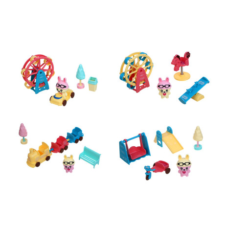 ИГРОЛЕНД Набор аксессуаров для питомца "Счастливая семья" Веселые зайчики, ABS,16,5х9х11,7см, 4 диз