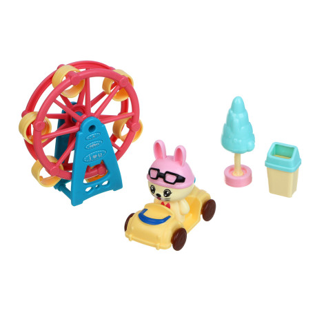 ИГРОЛЕНД Набор аксессуаров для питомца "Счастливая семья" Веселые зайчики, ABS,16,5х9х11,7см, 4 диз
