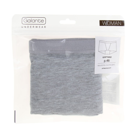 GALANTE Трусы-шортики женские, р.46, 95% хлопок, 5% спандекс, серый, НБ25-17