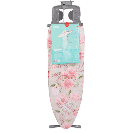 VETTA Доска гладильная 122х40х90см, металл, подставка п/утюг,полка для белья,подрукавник,удл.1,9м Н9