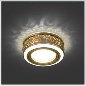 Gauss BL092 св-к встр. 3W MR16 Круг с подсветкой 3000K 2K GU5.3 Золото/Белый