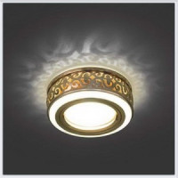 Gauss BL092 св-к встр. 3W MR16 Круг с подсветкой 3000K 2K GU5.3 Золото/Белый