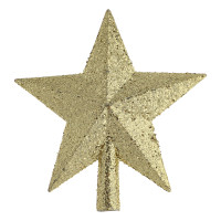 СНОУ БУМ Наконечник на елку “Звезда” 13.5x14.5 см, глиттер, золото, пластик