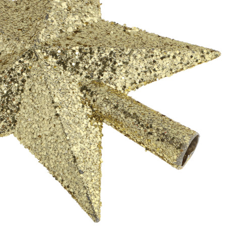 СНОУ БУМ Наконечник на елку “Звезда” 13.5x14.5 см, глиттер, золото, пластик