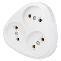 Bylectrica разветвитель (тройник) 3роз. 16А белый (круглый, плоский) РВ16-258