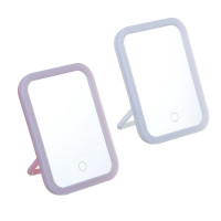 Зеркало настольное тм ЮL.  Аженто с LED подсветкой, полипропилен, стекло, 19,5х14,3см, 2 цвета