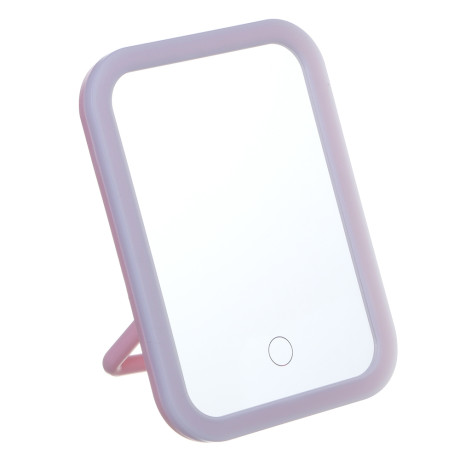 Зеркало настольное тм ЮL. Аженто с LED подсветкой, полипропилен, стекло, 19,5х14,3см, 2 цвета