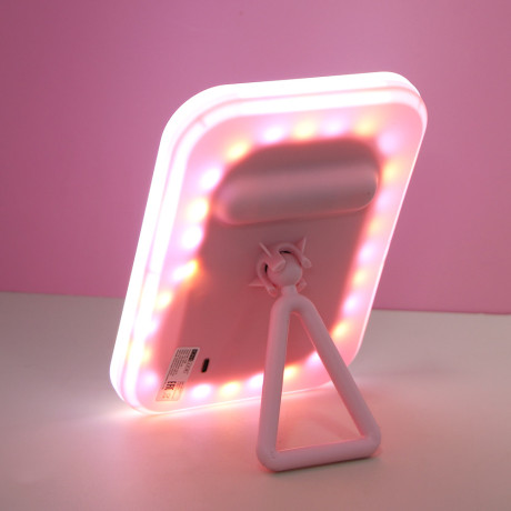 Зеркало настольное тм ЮL. Аженто с LED подсветкой, полипропилен, стекло, 19,5х14,3см, 2 цвета