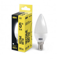 IEK лампа св/д свеча C35 E14  5W(500lm) 4000K 4K 103x37 матовая LLE-C35-5-230-40-E14