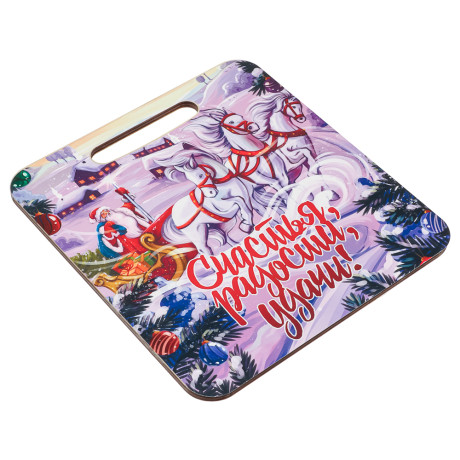 Доска разделочная из фанеры, 21x19,5x0,6см, "Новый год", 5 дизайнов