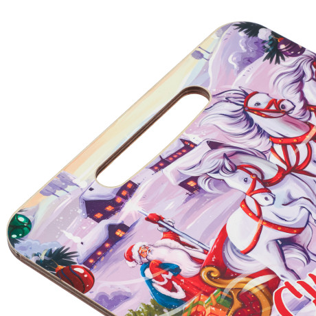 Доска разделочная из фанеры, 21x19,5x0,6см, "Новый год", 5 дизайнов