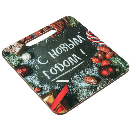 Доска разделочная из фанеры, 21x19,5x0,6см, "Новый год", 5 дизайнов