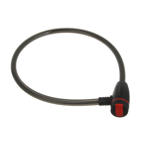 Замок велосипедный тм BY SPORT, противоугонный, тросовый, 680х11,5мм, металл, пластик, 3 цвета