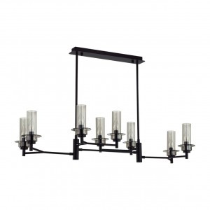 LUMION 6555/8C CLASSI LN25 черн./дымчатый/мет./стекло люстра E14 8x40W 220V MADONNA