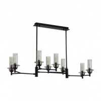 LUMION 6555/8C CLASSI LN25 черн./дымчатый/мет./стекло люстра E14 8x40W 220V MADONNA