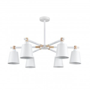 LUMION 8097/6C MODERNI LN25 бел./бел. мет., дерево/мет. люстра Е27 6x60W 220V ROSALINA