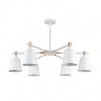 LUMION 8097/6C MODERNI LN25 бел./бел. мет., дерево/мет. люстра Е27 6x60W 220V ROSALINA