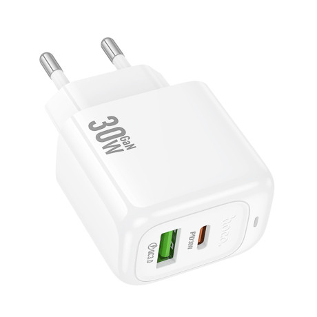 hoco. Зарядное устройство модель CS55A, USB+C 30W, цвет: белый