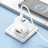 hoco. Зарядное устройство модель CS55A, USB+C 30W, цвет: белый