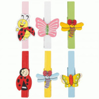 Прищепки декоративные "Летний день" 7,2см (6шт/уп, цена за уп) дерево 109014 Park