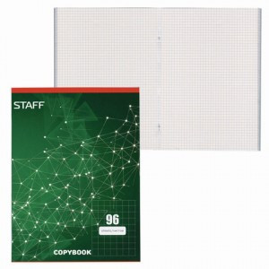 Тетрадь 96л. А4 STAFF, офсет №2, 60 г/м, клетка, обл. мел. карт., Эксклюзив, 402651