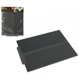 Коврик для сушки посуды 43*33*1см  силикон, IDEA серый 104595, Mallony